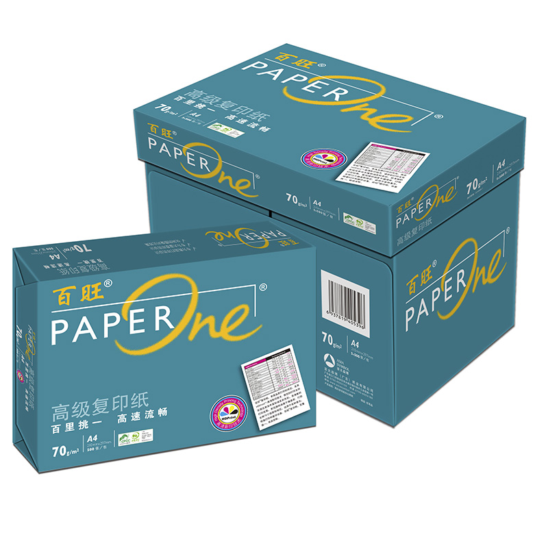 百旺/PaperOne 绿百旺 A4 70 纯白 10包/箱 白色/10包/复印纸